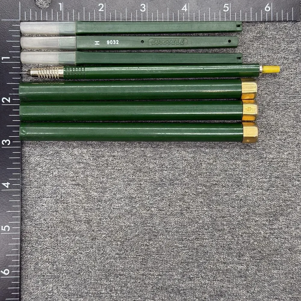Vintage Faber-Castell 7pc Drawing Set 9032 Locktite 9400 Refill Tubes W Germany